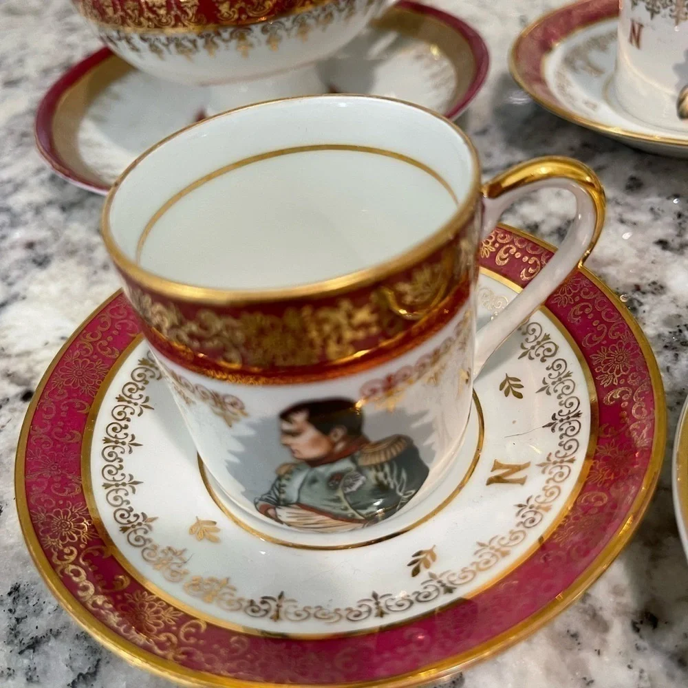 Emperor Napoleon Bonaparte  Expresso set Porcelaine De Luxe FD Made in France